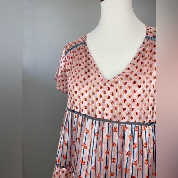 Urban Outfitters UO Pippa Chiffon Tiered Floral Flowy Mini Dress Size XS - Picture 8 of 11